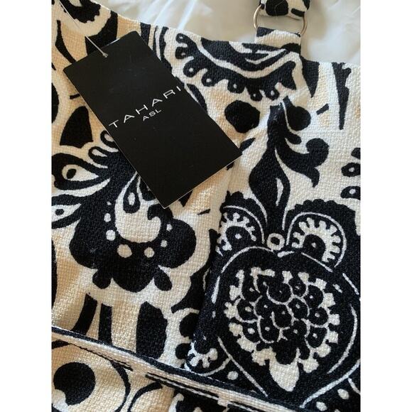 Tahari ASL Womens Black White Fringe Knee-Length Sheath Dress 10 NWT‎ - Picture 5 of 11